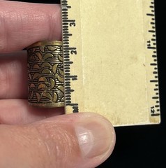 Vintage Wide Band Brass Tone Boho Style Geometric Pattern Adjustable
