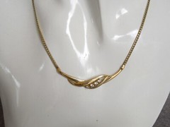 Amerik Teka Theodor Klotz Chain,Necklace With Clear Stones 0.2oz / Long ca.18 5/