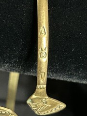 Vtg Egyptian Revival Brass Jewelry Lot Pharaoh Bypass Cuff & Snake Arm Coil Set