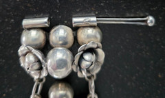 Spectacular Vintage Mexican Sterling Silver Bracelet, Flower Blossoms, WOW!