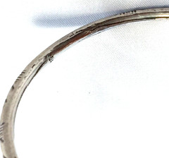 VINTAGE STERLING SILVER BANGLE WEST INDIES ISLAND POD CUFF BRACELET 16g