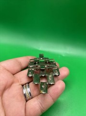 BEAUTIFUL VINTAGE Art Deco Emerald Green Rhinestone Belt Buckle