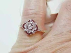 0.80CT Round Cut CZ & Pink Estate Edwardian Art Deco Women’s Floral Inspire Ring