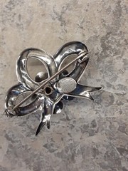 Vintage Sterling by JewelArt Rose & Bow Brooch 1.25″ x 1″ 5gr