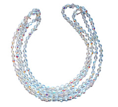 Vintage AB Beaded Long Slip Over Head Necklace 58″ long
