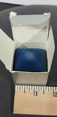 NOS Vintage 1985 Avon Genuine Cultured Pearl Ring Size 8 18K HGE Blue Velvet Box
