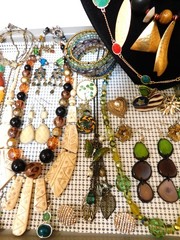Vintage & Mod Boho Hippy Style Costume Jewelry Lot 35 Piece All Ready to Wear