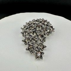 Vintage Rhinestone Brooch Smokey Gray Star Celestial Galaxy Sparkle Cluster
