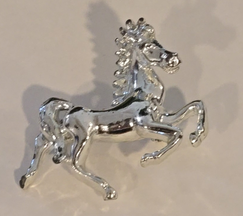 Vintage Mustang Wild Running Horse Silver Tone? Pin Brooch Equestrian Country