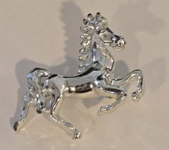 Vintage Mustang Wild Running Horse Silver Tone? Pin Brooch Equestrian Country