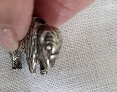 Vintage Sterling Silver Native American Buffalo Bison Pendant RARE