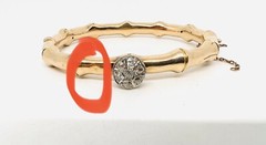 Victorian 15ct 15k Gold Rose Cut Diamond Bangle Bracelet 19.34g Antique Jewelry