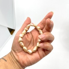 Vintage Iridescent Champagne Baroque Pearl Stretch Bracelet Classic Fashion