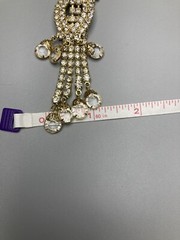 Rhinestone Necklace Crystal Waterfall VTG Beaded Statement 1960s 15.5in Stunning