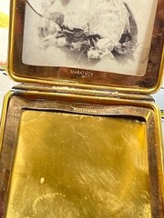 Antique Marathon Brass Plated Rectangular Picture / ID Necklace Locket Pendant