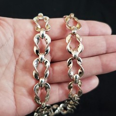Vintage Link Necklace Bracelet Set Silver Tone 19.5″ 7″