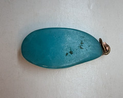 Vintage Teal Blue Turquoise Color Pendant 1.5 Inch