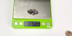 Antique Vtg 800 SILVER Austro Hungarian Lapis Gemstone SMALL Brooch Signed KT