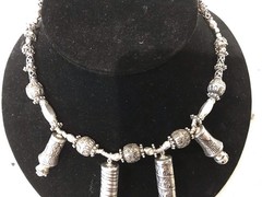 Sterling Silver Necklace With Charms Handmade Vintage Unique