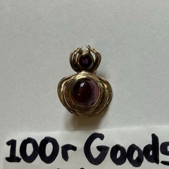 Vintage 14K Yellow Gold Rhodolite Garnet Spider Beetle Insect Brooch Pendant