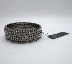 Vintage RJ Graziano wide spiral prong-set rhinestone bracelet