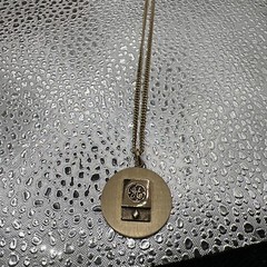 Vintage 12K Gold Filled GE General Electric Stainless Steel Chain Necklace