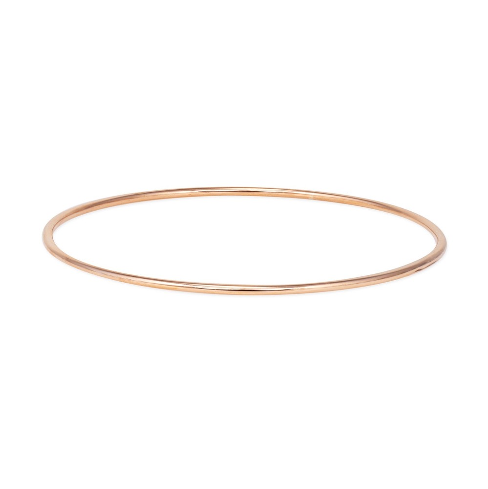 Vintage Portuguese Bangle Bracelet 19k Rose Gold 8″ Estate Fine Wire Jewelry