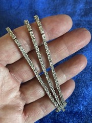Vintage Sterling Silver Triple Strand Diamond Tennis Bracelet Size 6.75 Nice One