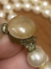Knotted Faux Pearl 50″ Rope Necklace 6.7 mm 1930-50? See Clasp Vtg Antq? Jewelry