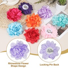 4.7 inch Silk Satin Flower Brooch Pin Large Peony Floral Lapel Pin Lavender
