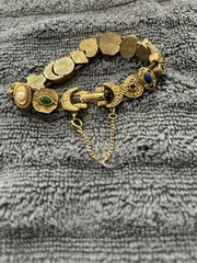 Victorian Style Slide Bracelet. Unsigned. Needs Repair Or Use for Craft Project.
