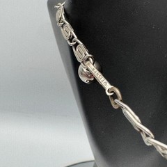 Vintage Lisner White Flower Rhinestone Choker Necklace Silver Tone 16.5″