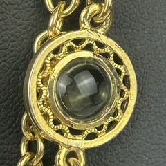 VTG Celebrity Style Multi-Chain Gold Tone Jewelry Set with Brown Glass Stones