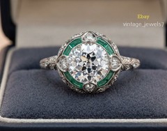 3.10CT Lab Created Round Cut Diamond Vintage Filigree Antique Ring 14K Gold Over