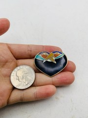Vintage Signed Laurel Burch Rainbow “Bird Heart” Toucan Cloisonné Enamel Brooch