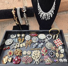 High End All Vintage Rhinestones Crystals Costume Jewelry Lot Signed