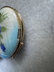 Necklace 24 In Chain Vintage Blue White Locket 1970s Pictures