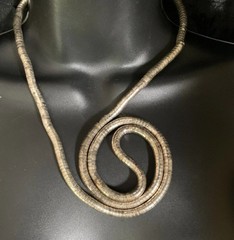 Vtg Bendable Coil Necklace Formable Silver Tone Snake Coil Continuous Strand