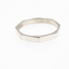 925 Sterling Silver Vintage Octagon Band Ring Size 5