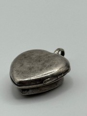Vintage Sterling Silver Black Onyx Heart Locket Pendant