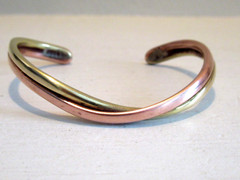 Vintage Copper & Brass Open Twisted Cuff Bracelet