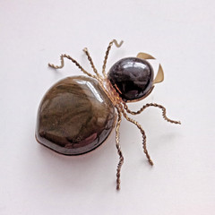 Vintage Spider Brooch Amber Color Resin. Made in the USSR
