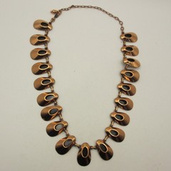 Vintage Renoir Necklace Black Inlay MCM 18 Inch