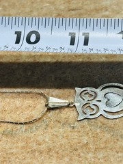 Vintage Sterling Silver Handmade Cut Out Owl Earrings And 22” Pendant Necklace