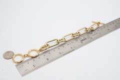 Vintage Bracelet Gold Tone Mariner Anchor Link 8″