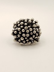 Vintage Nepal Perruque Modernist Pewter Ring Size 9 Large 4cm Statement Sputnik