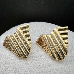 Vintage Barclay Monet Earrings Lot Art Deco Geometric Gold Tone Designer 3 Pairs