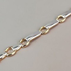 Vintage Chain Bracelet Multi Tone 8mm Glossy 7″