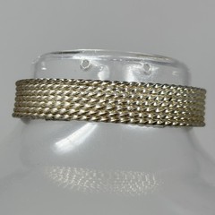 Vintage Bohemian Sterling Silver 925 Italy Woven Open Cuff Bracelet 7.75” 25g