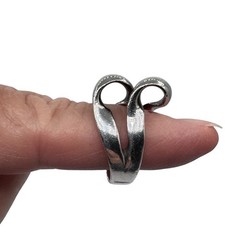 Modernist Sterling Silver Unity Ring Twisted Ribbon Handmade 8g Signed ND 5.75